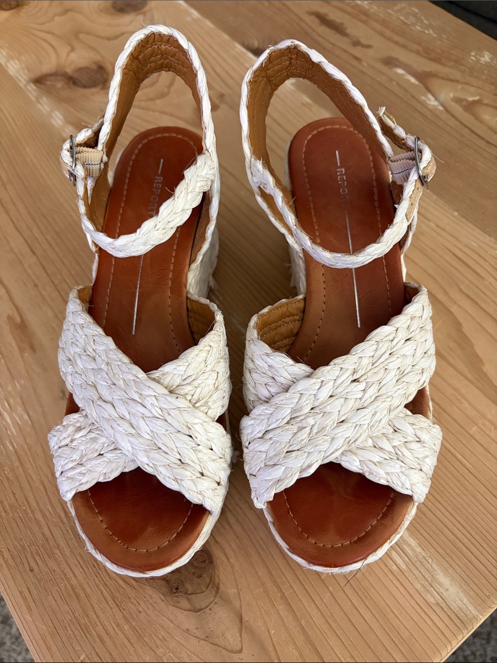 Refresh Cream Braided Espadrille Platform Sandals